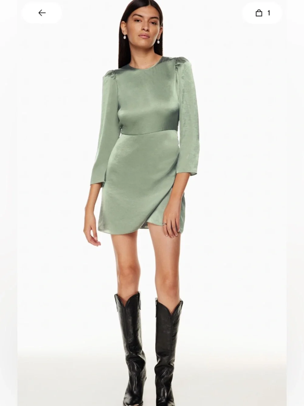 Aritzia Wilfred Didi Satin Dress. - Picture 2 of 12